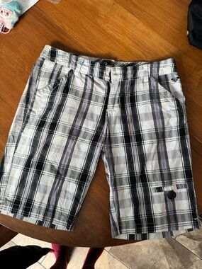 Roxy Black and White Plaid Shorts vintage